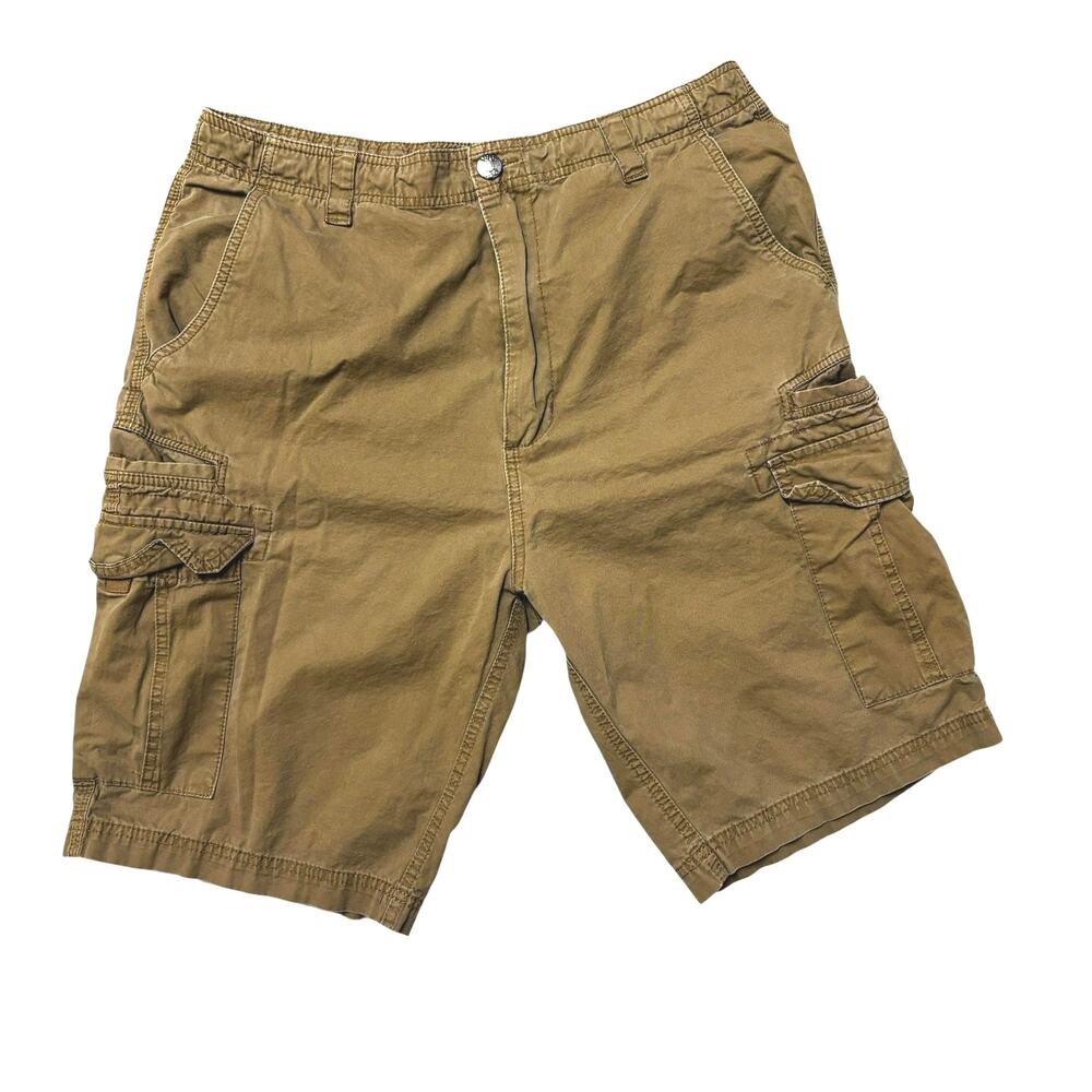 CSG Mens Cargo Shorts Size 34 Beige Khaki Utility Outdoor Pockets Workwear